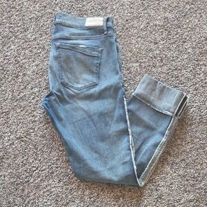 Classic Blue Denim Cropped Jeans